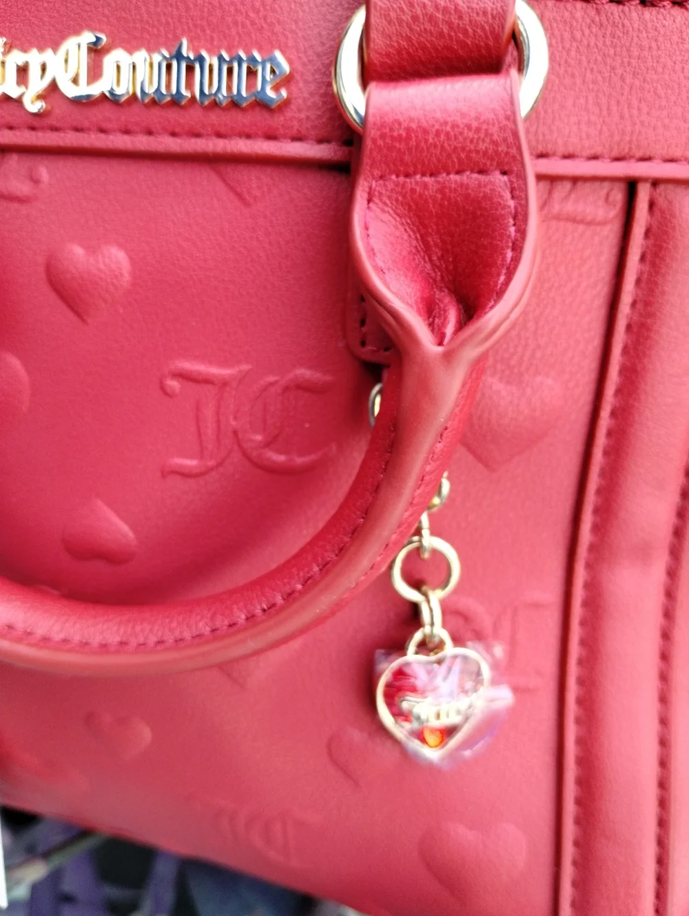 Juicy Couture Red Satchel with Gold Hardware